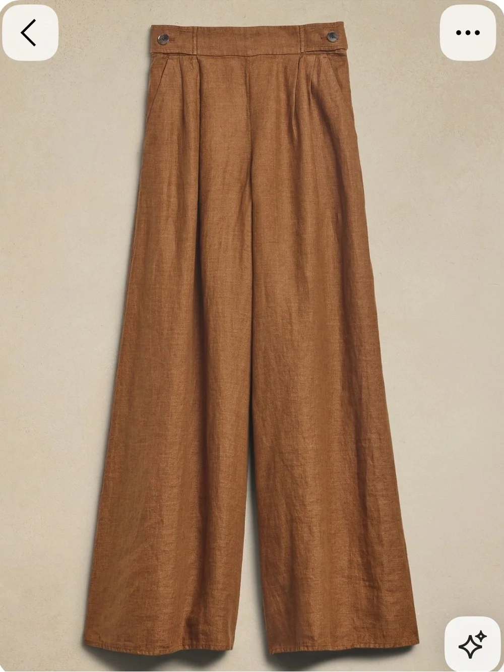 Banana Republic cinnamon Brown Lina Linen Wide-Leg Trousers